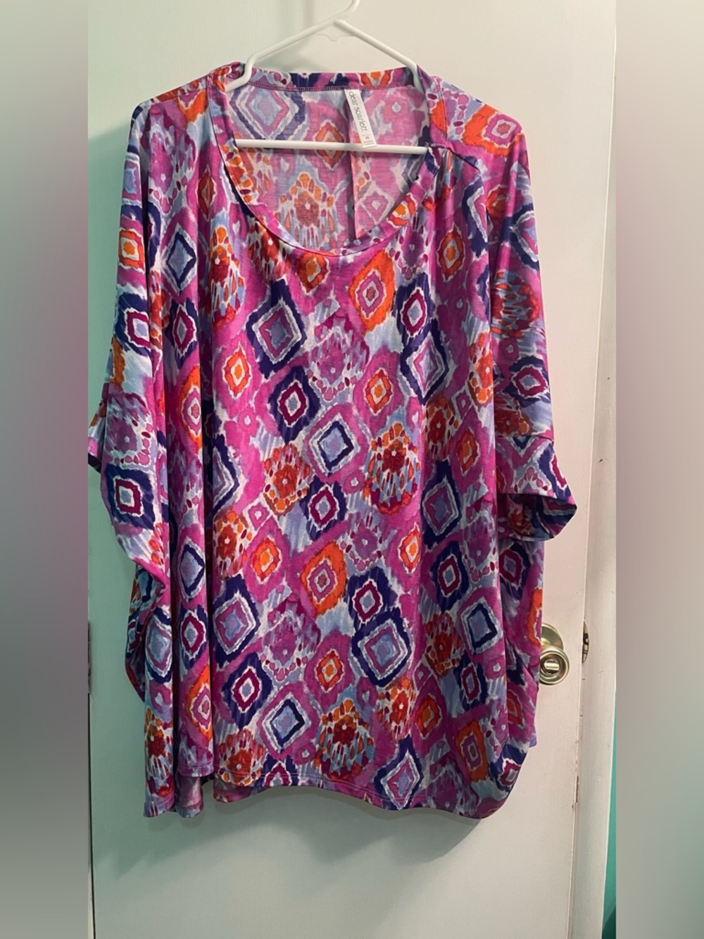 Dear Scarlett Bright Pink Geometric Women’s Tunic Top